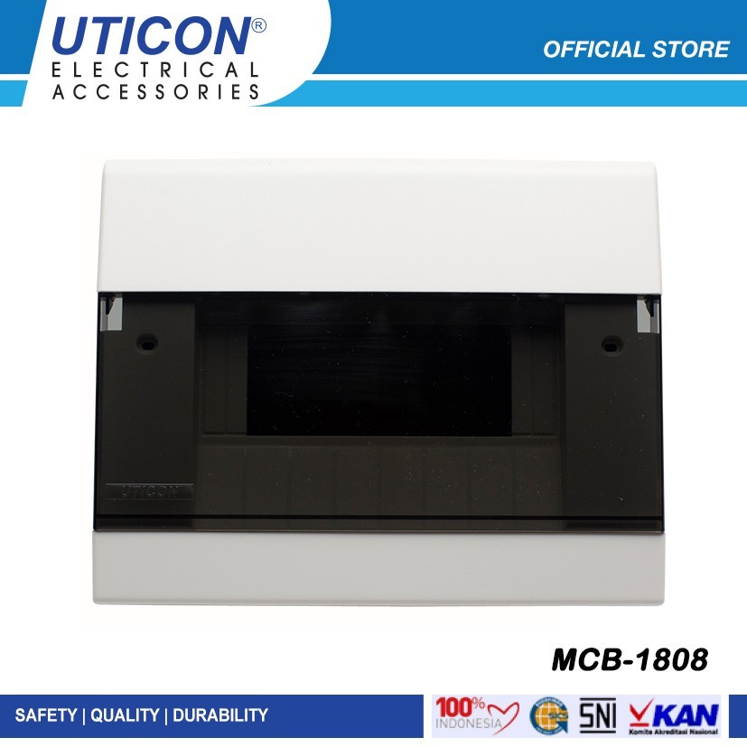 BOX MCB PANEL UTICON IB INBOW MCB1808 MCB 1808 COVER PANEL PELINDUNG MCB LISTRIK 8 PHASE 8 GROUP ORI