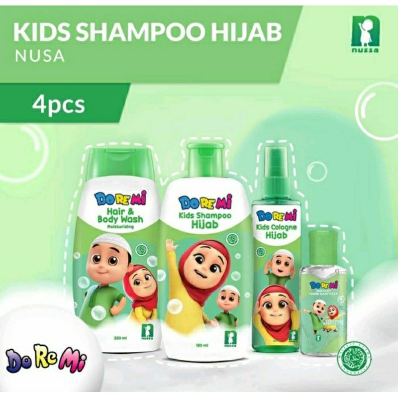 Doremi Nussa Rara Kids Series | Hair&Body Wash | Shampoo Hijab | Cologne Hijab