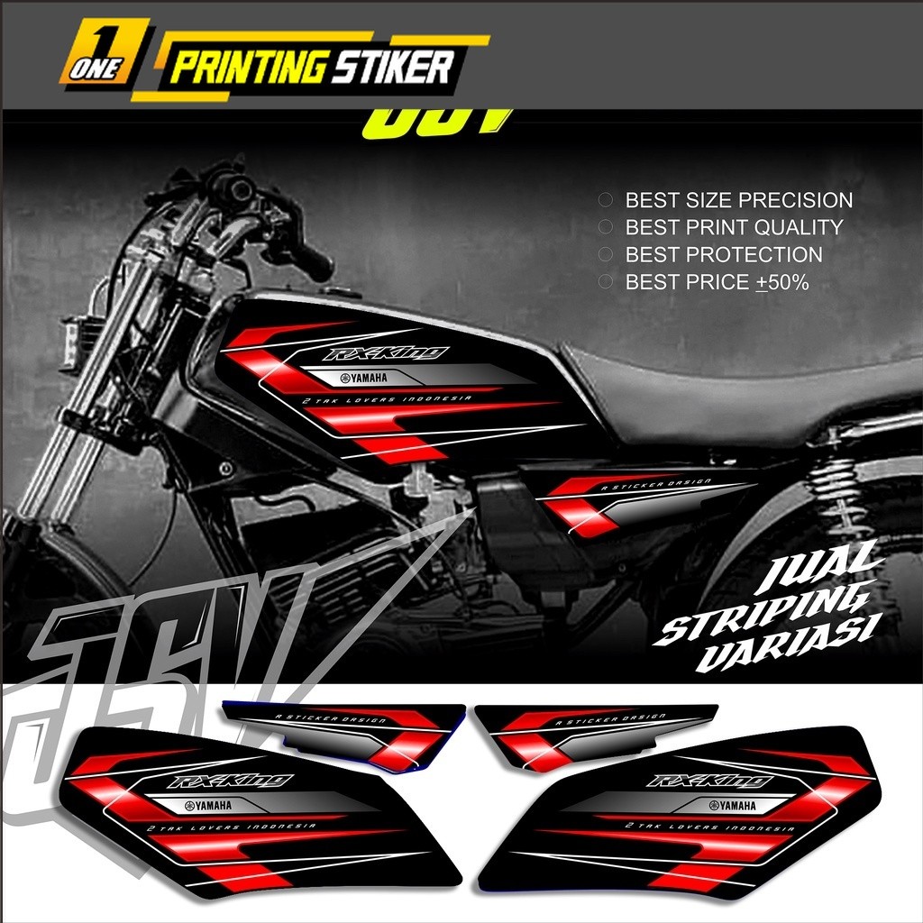Stiker Motor YAMAHA RX KING New Variasi Grafis Striping Sticker Lis Aksesoris Original Costum Standa