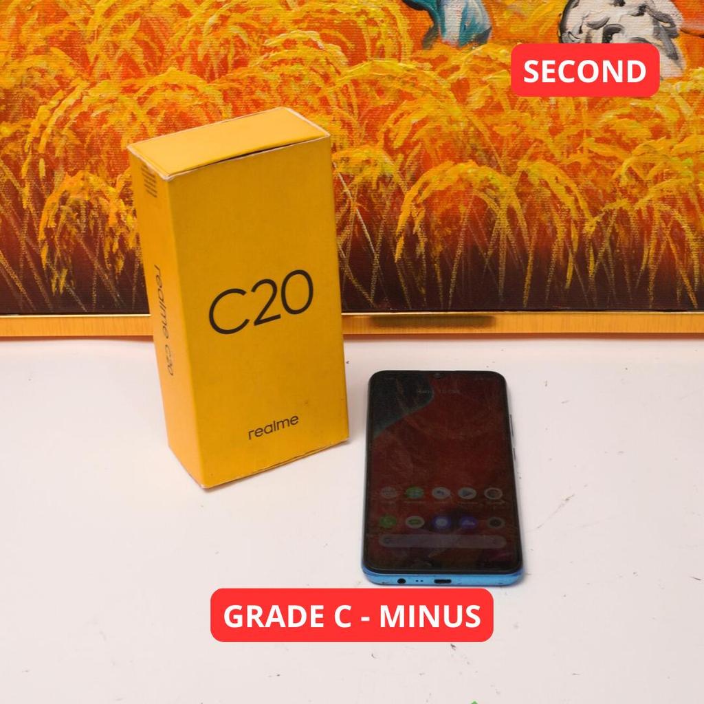 REALME C20 2/32 GB GRADE E - MINUS HP SECOND ORIGINAL SINAR MUTIARA CELL