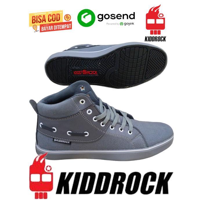 Sepatu Pria Kiddrock Boots Abu-Abu Kanvas Premium - Abu-abu, 40