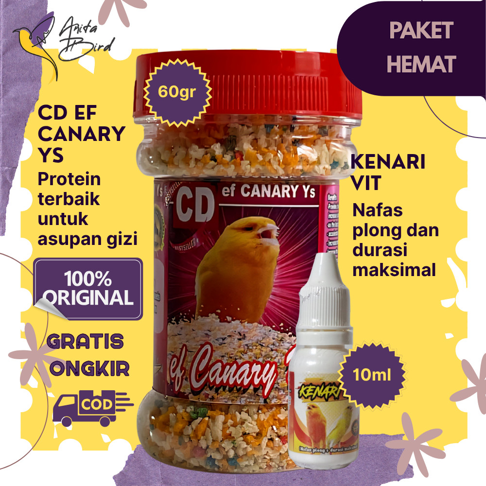 [PAKET HEMAT] CD Ef Canary 60g + Kenari VIT 15ml Vitamin Nutrisi Burung Kenari