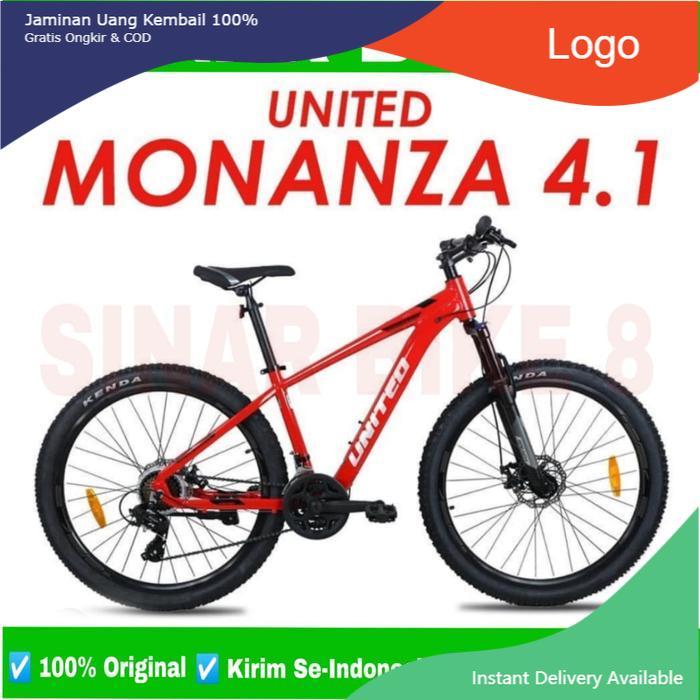 Sepeda Gunung MTB UNITED MONANZA 4.1 UK.27.5 Inch Alloy 3x8 Speed - RD BK SL