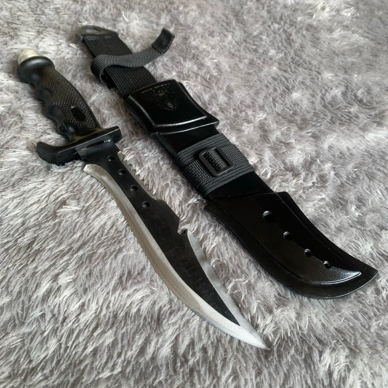 PERKAKAS SUKABUMI RA Pisau Hunting Survival Knop Panjang Total 34,5cm