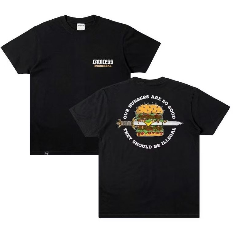 HOT Tshirt LAWLESS BURGERBAR - ILLEGAL | Lawless Jakarta Official
