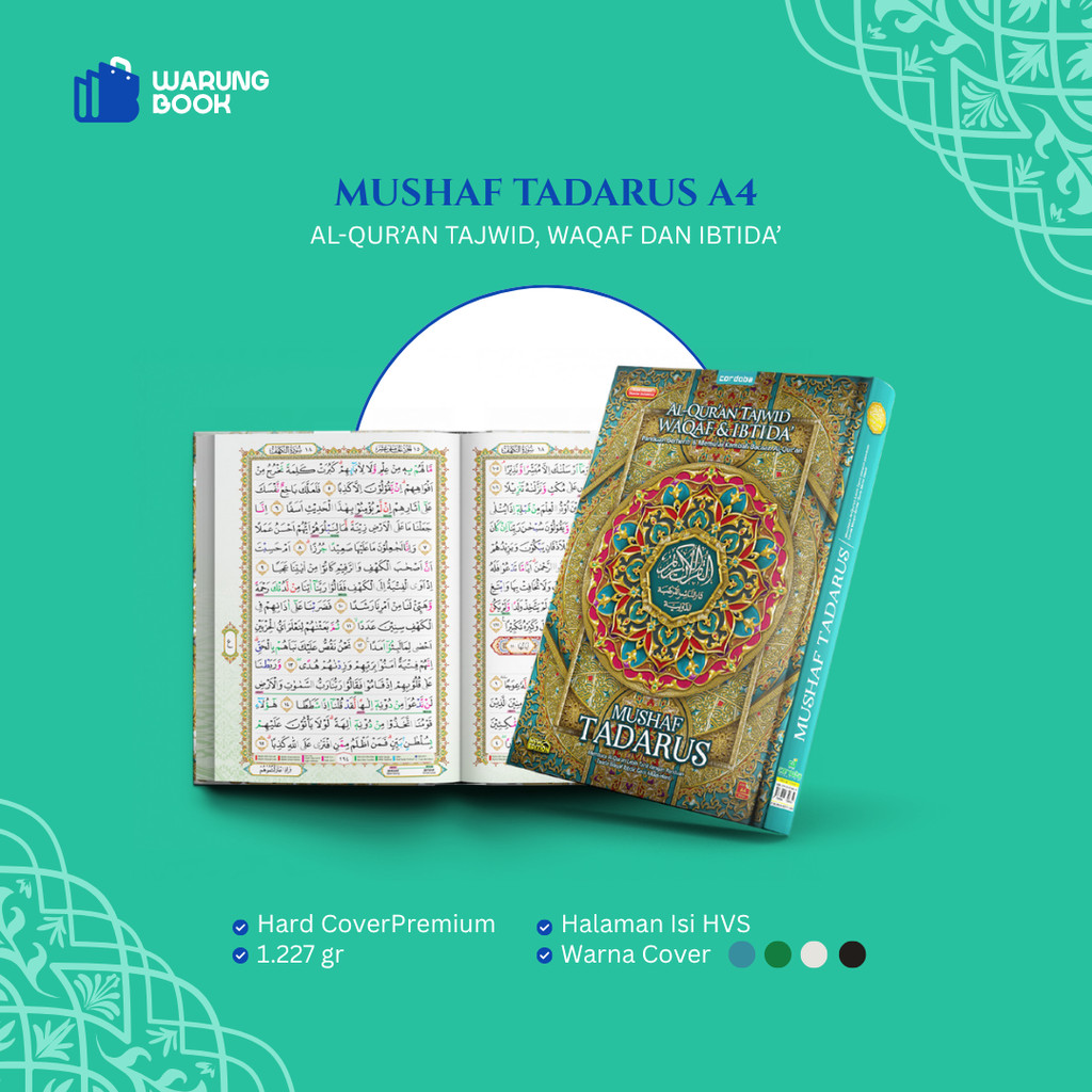 Al Qur'an Cordoba Tadarus Tajwid Warna Waqaf dan Ibtida Ukuran Besar A5 Tanpa Terjemahan CORDOBA