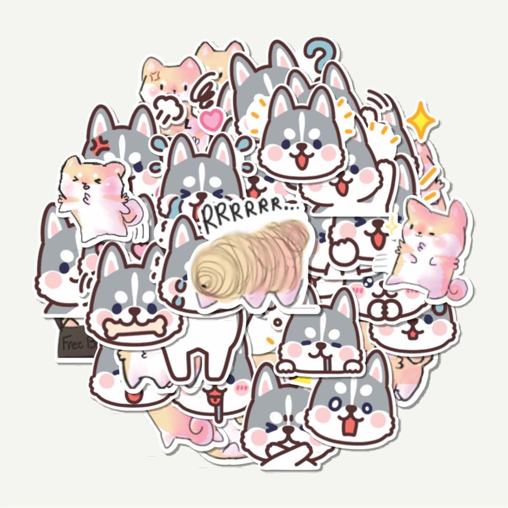 Sticker Pack Stiker Cute Dogs Emoji | Sticker TUMBLR | Stiker LAPTOP KOPER HELM