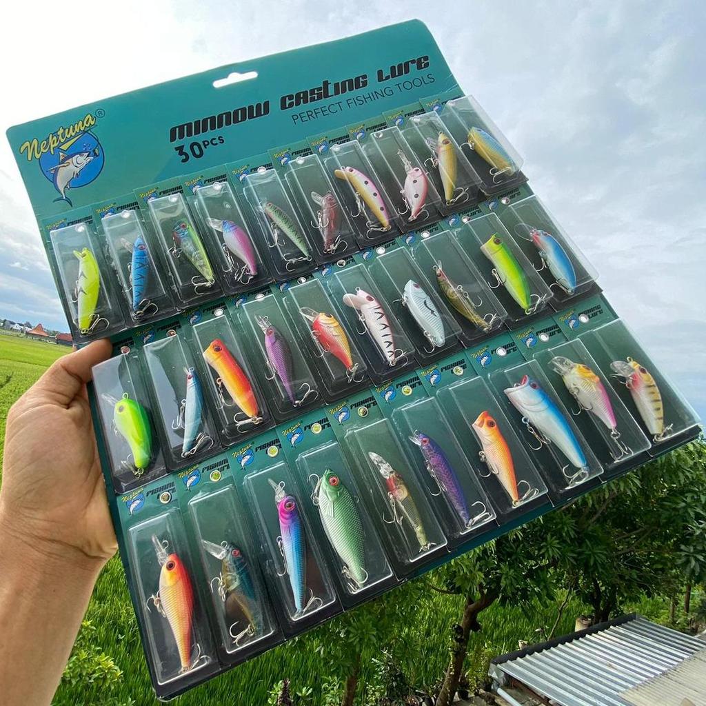 Set Umpan Pancing Minnow Casting Lure Neptuna (30 PCS)