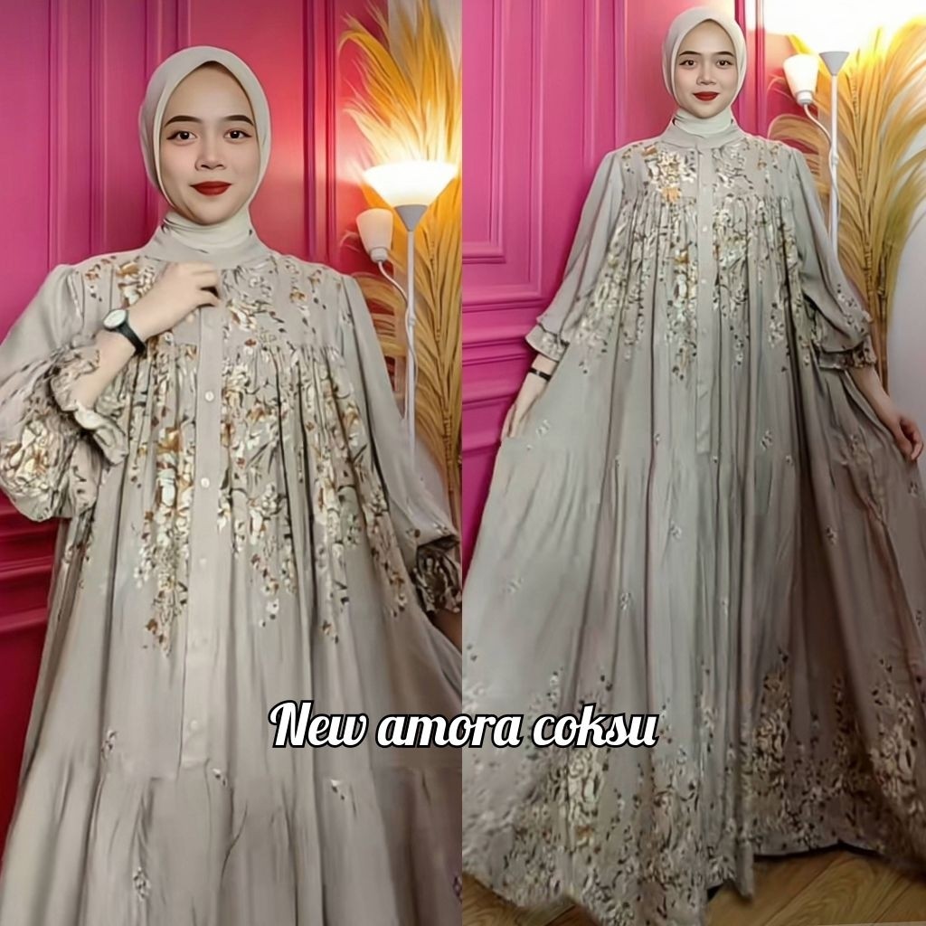 COMELLSHOP gamis rayon premium Syifa lengan balon