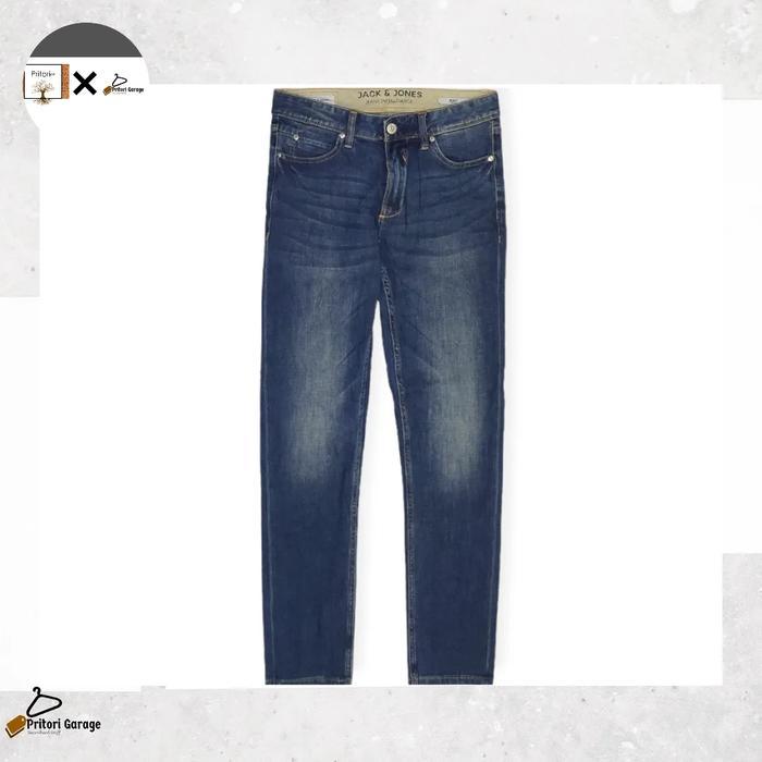 Soft Jeans Dry Denim Jack n Jones Skinny Fit Dark Blue Faded Color 28