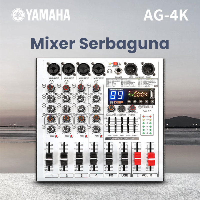 mixer audio,yamaha/original AG-4K,mixer karaoke,pencampur audio,built-in 2-band EQ,bawaan Memiliki p