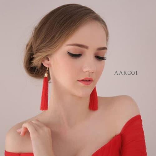 Anting Merah Pesta Bridal Aksesoris Fashoin  Anting Wanita  AAR001