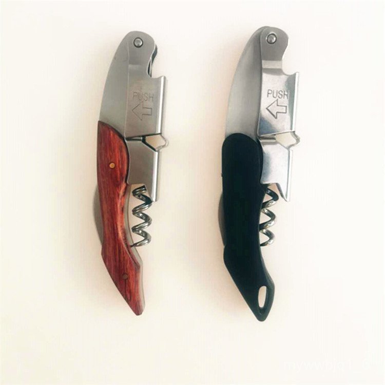 Multifunctional Red Wine Opener Household Stainless Steel Wine Wine Opener Beer Opener Solid Wood