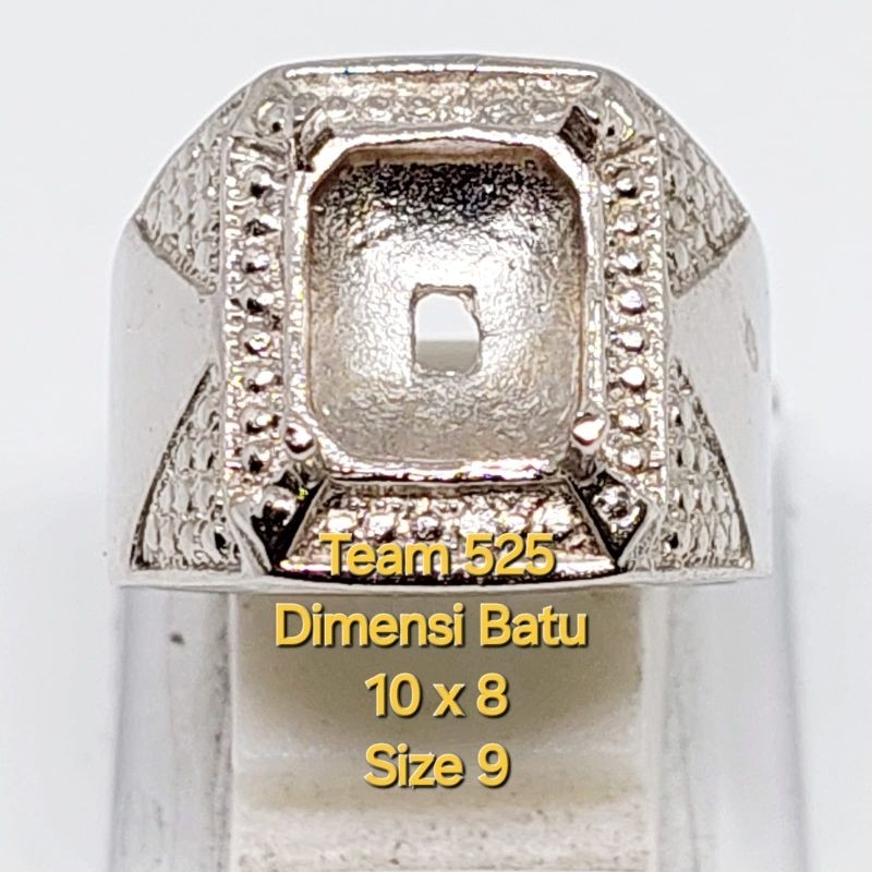 Ring emban alpaka super 10 x 8 eceran / model kotak cakar polos segitiga kuku / pengikat ring cincin