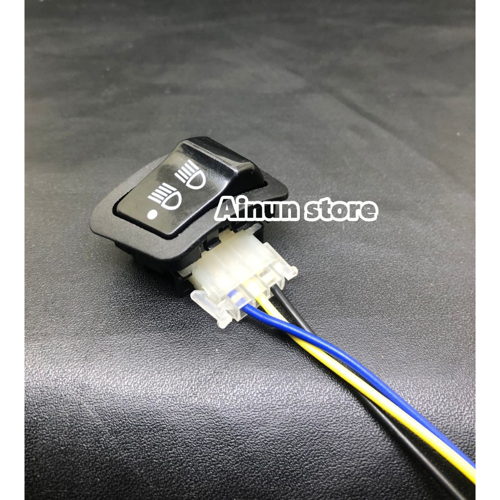 Saklar lampu tombol DIM 3 titik Revo / Beat FI / Blade New / Vario 125 + soket tombol 3 kabel