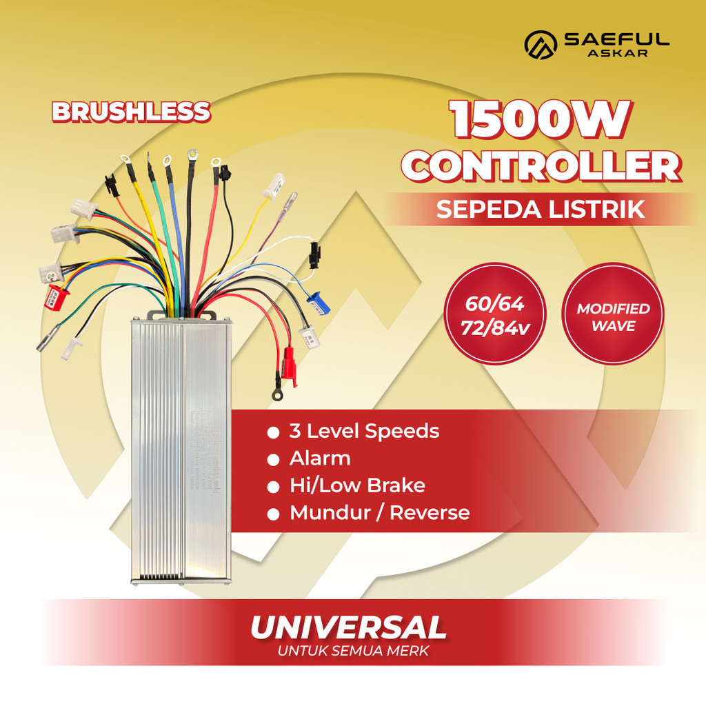 Controller Sepeda & Motor Listrik 1500W BLDC 48-64V 60-72V 72-84V - Saeful Askar