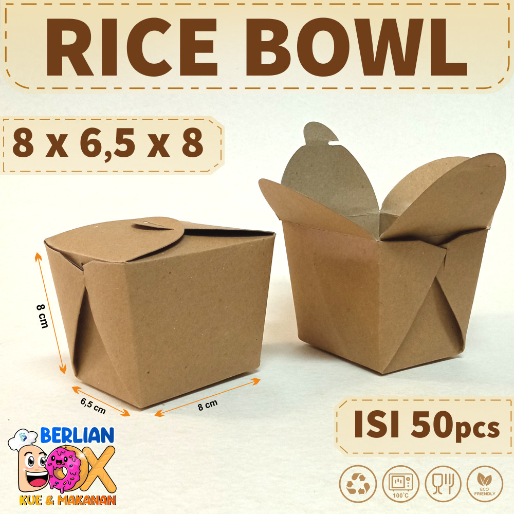 [SA] - Rice box Paper / Paper Rice box / Food Pail Lunch Box Kertas Dus Makanan Takeaway
