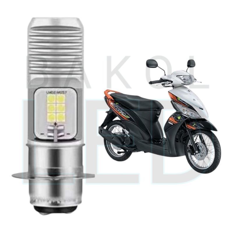 1pcs Lampu depan LED H6 12 Mata Putih terang motor Yamaha Mio J BL