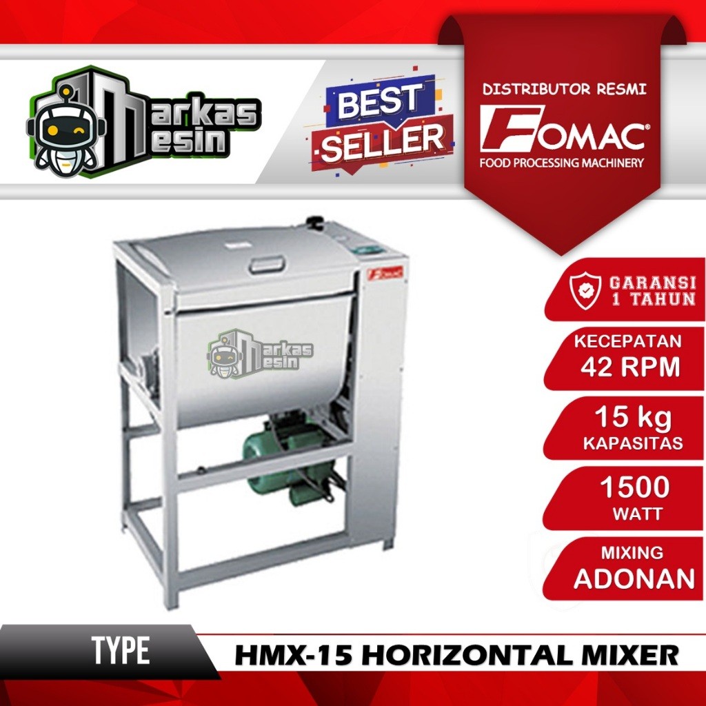 PROMO AKHIR TAHUN FOMAC HMX-15 HMX-T15 Horizontal Mixer Mesin Pengaduk Adonan Mie Dimsum Bakso Goren