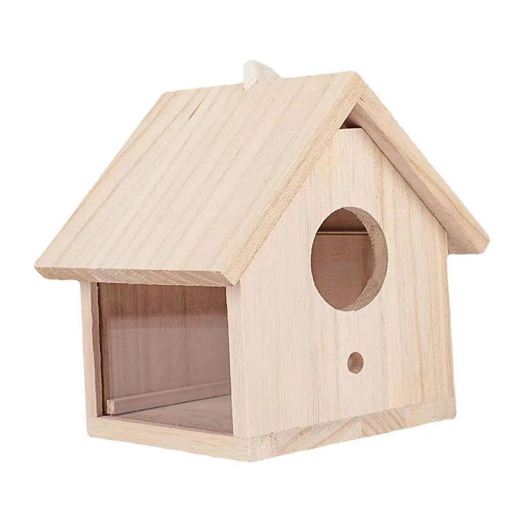 Bird House Wooden Bird Box for Wild Bird Viewing Small Birds Outside Outdoor