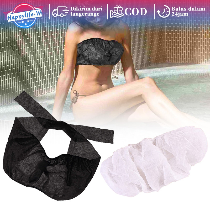 50pcs Bra Disposable Bh Kain Bukan Tenunan Pakaian Dalam Sekali Pakai Traveling Untuk Message Spa Ta