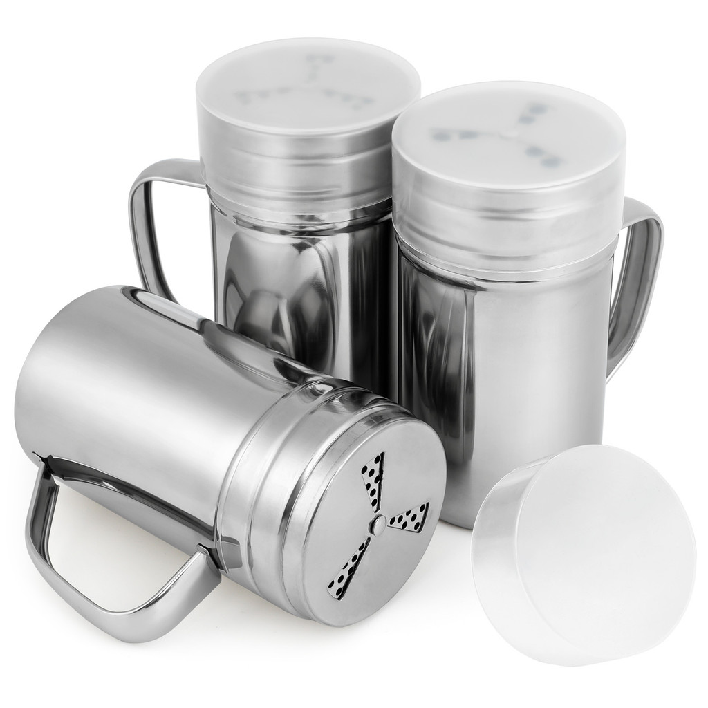 3Pcs Stainless Steel Spice Shaker Rotatable Top Seasoning Bottle Pepper Shaker Kitchen Gadgets Spice