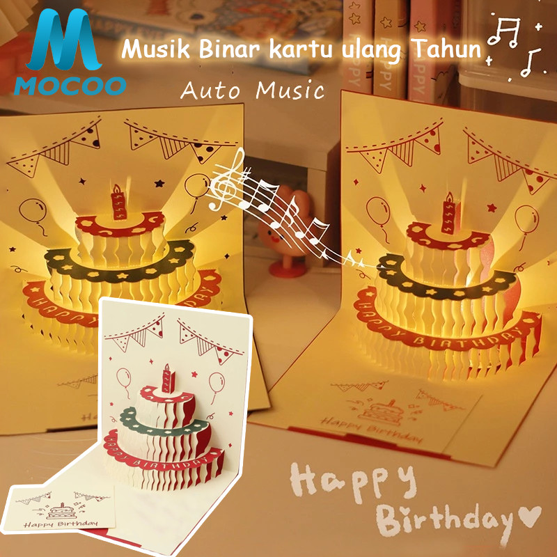 Kartu Ucapan Pop Up 3D Dengan Lampu + Musik DimensiYang Kreatif
