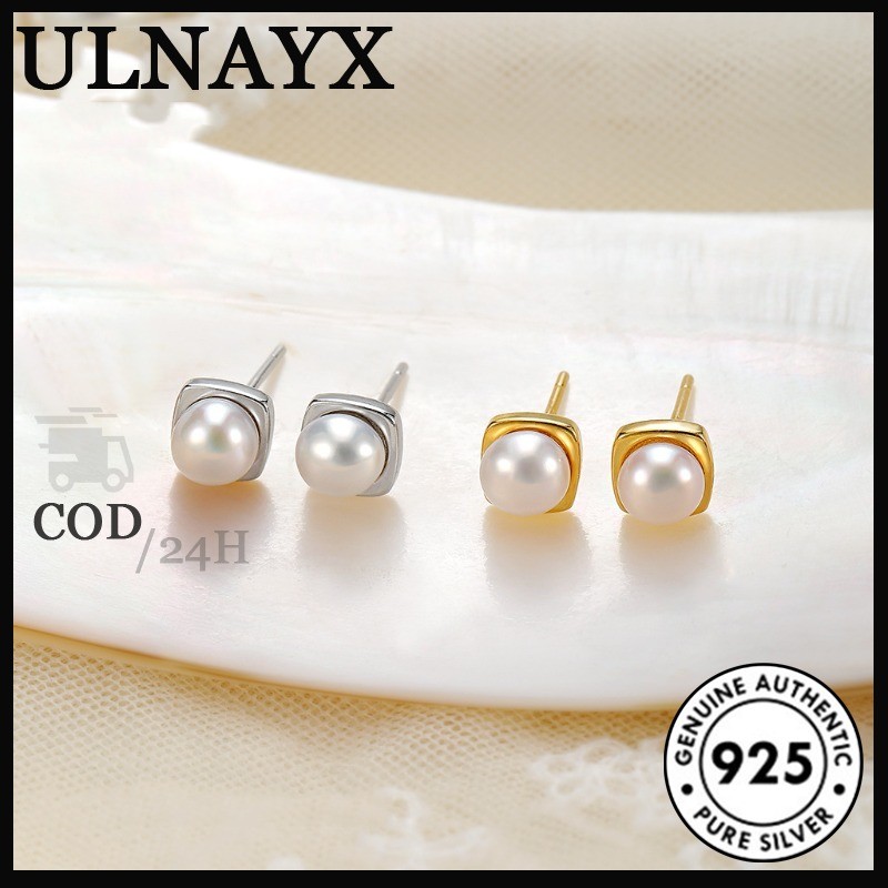 Anting Mutiara Cangkang Sederhana Prancis 6mm Untuk Wanita