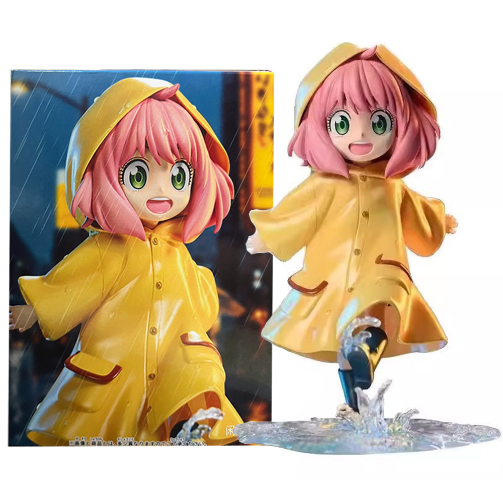 12.5CM Anime Spy × Family Anya Forger Figure Raincoat Model Toy Summer Dress Up Anya Gift Collection
