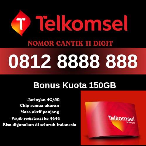 Nomor Cantik Telkomsel 11 DIGIT Premium - Kartu Perdana Simpati Murah BONUS KUOTA 150GB