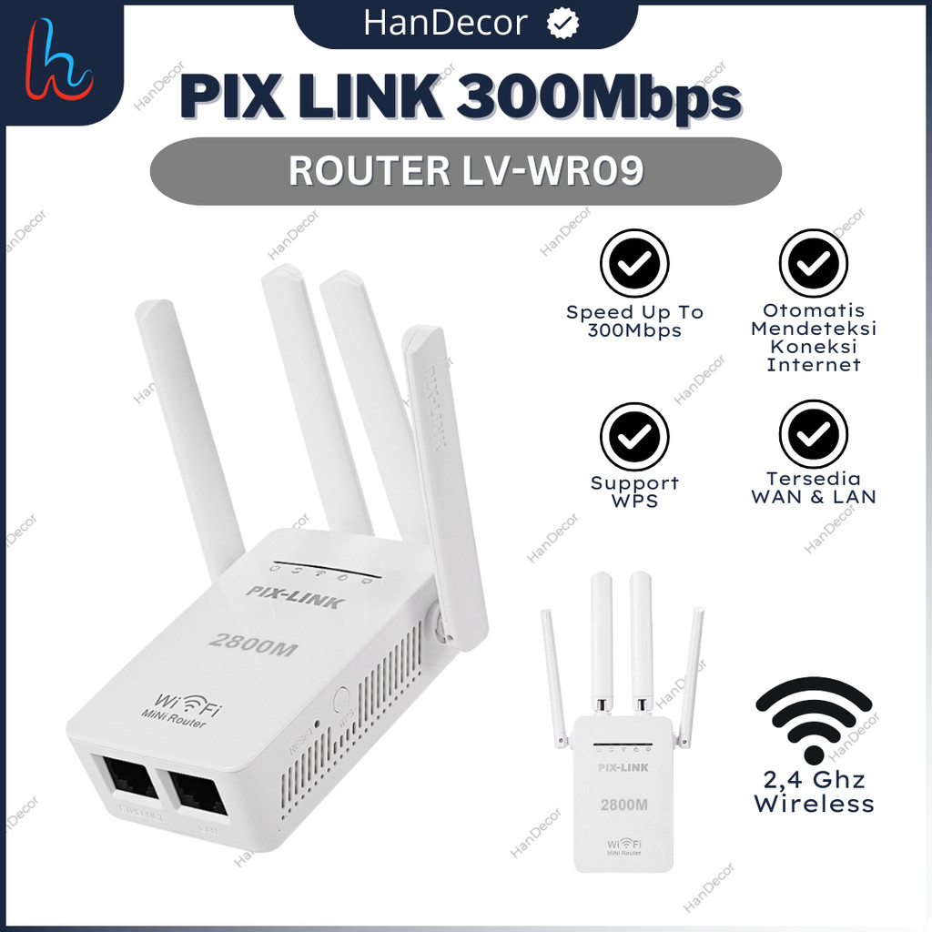 PIX-LINK 300Mbps Wireless Wifi Range Extender Router Repeater AP LV-WR09