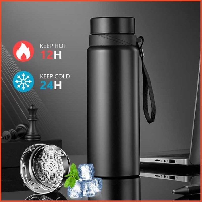 BOTOL MINUM TERMOS KOPI TEH AIR PANAS DINGIN TUMBLER TRAVEL MINI 1 LITER
