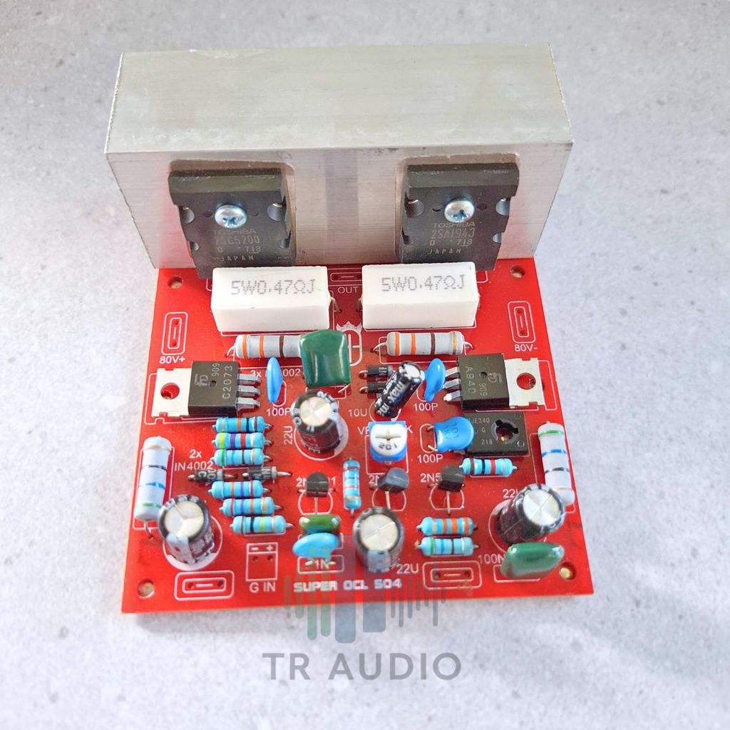 Power Ampli Super OCL 504 Mono 200W + Heatsink Pendingin Aluminium