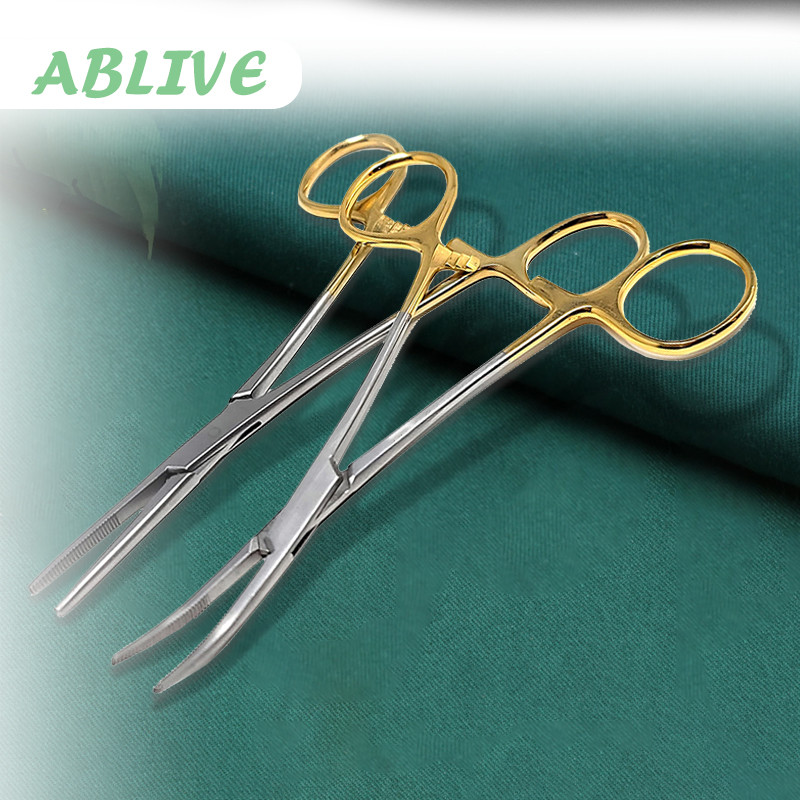Klem Arteri 12.5cm Mosquito Lurus / Bengkok Arteri Klem Clamp Mosquito Forcep Pean Belldent