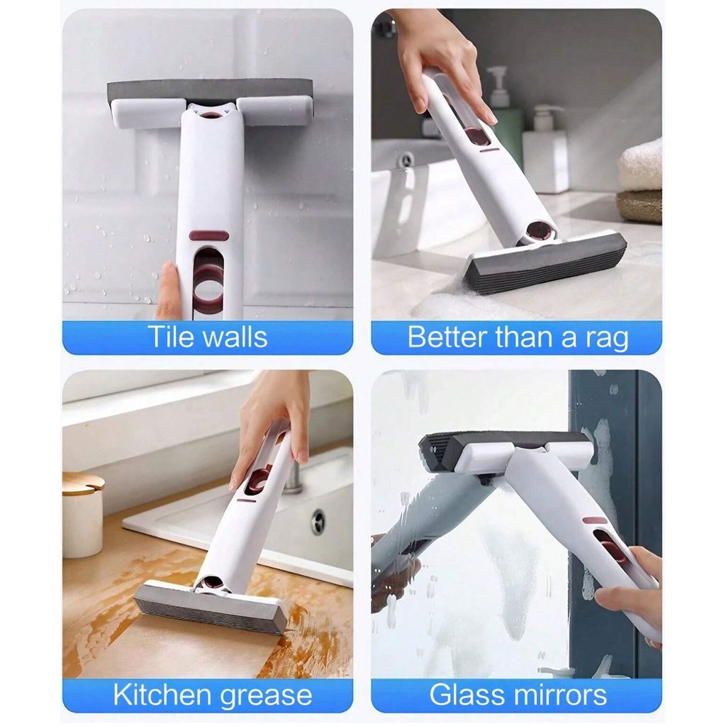 PM77-Alat Pel Mini Lipat Alat Pembersih Kaca Mini Portable Folding Mop Alat Pembersih Lipat Self Squ