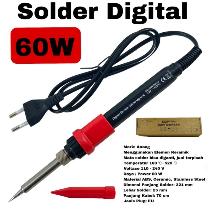 Solder Digital 60w Temperatur Control Solder Aneng Temperature LCD Display 60 Watt