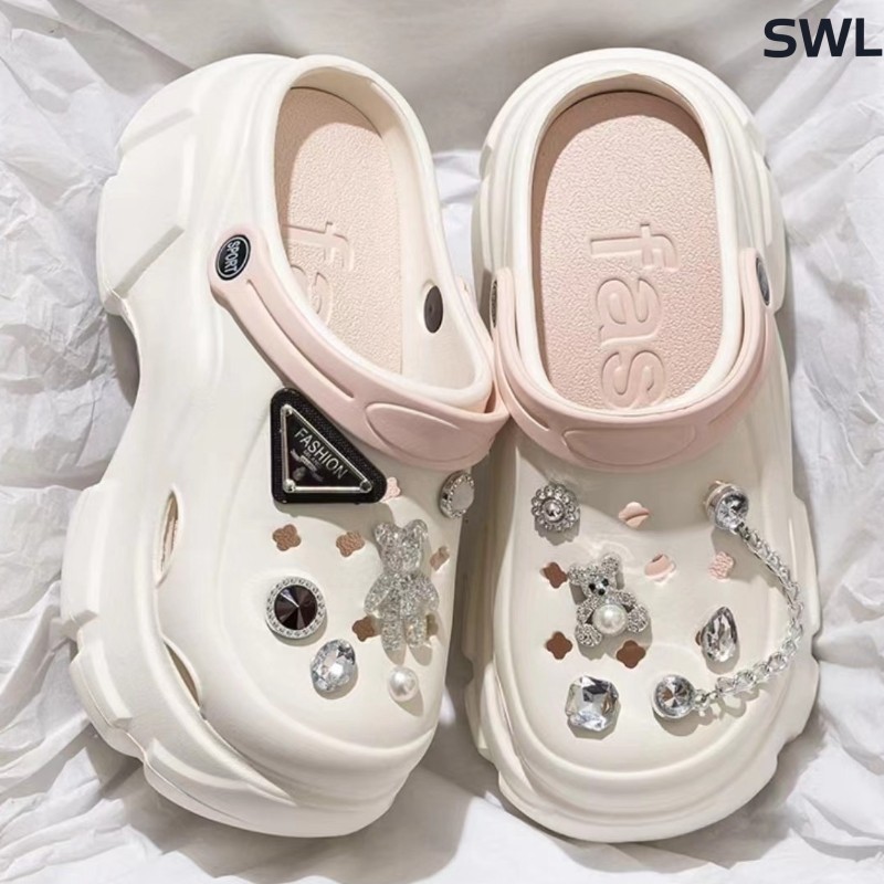TERLARIS Sandal Baim Wanita Korea style Kekinian karet Tebal 5.5CM EVA Sandal Fuji Sandal Kodok