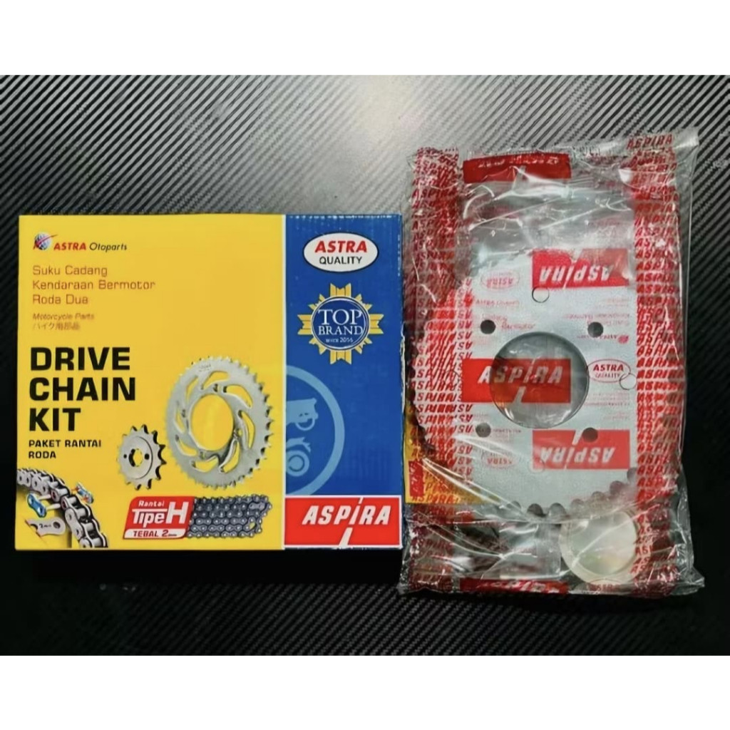 GEAR SET SUPRA X 125 FI NEW. DEPAN 14T, BELAKANG 39T, RANTAI 420H-106 TYPE H. K41