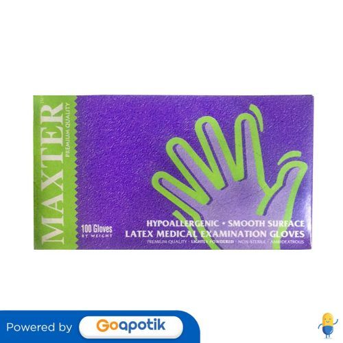 Maxter Latex Medical Examination Gloves Size L Box 100 Pcs