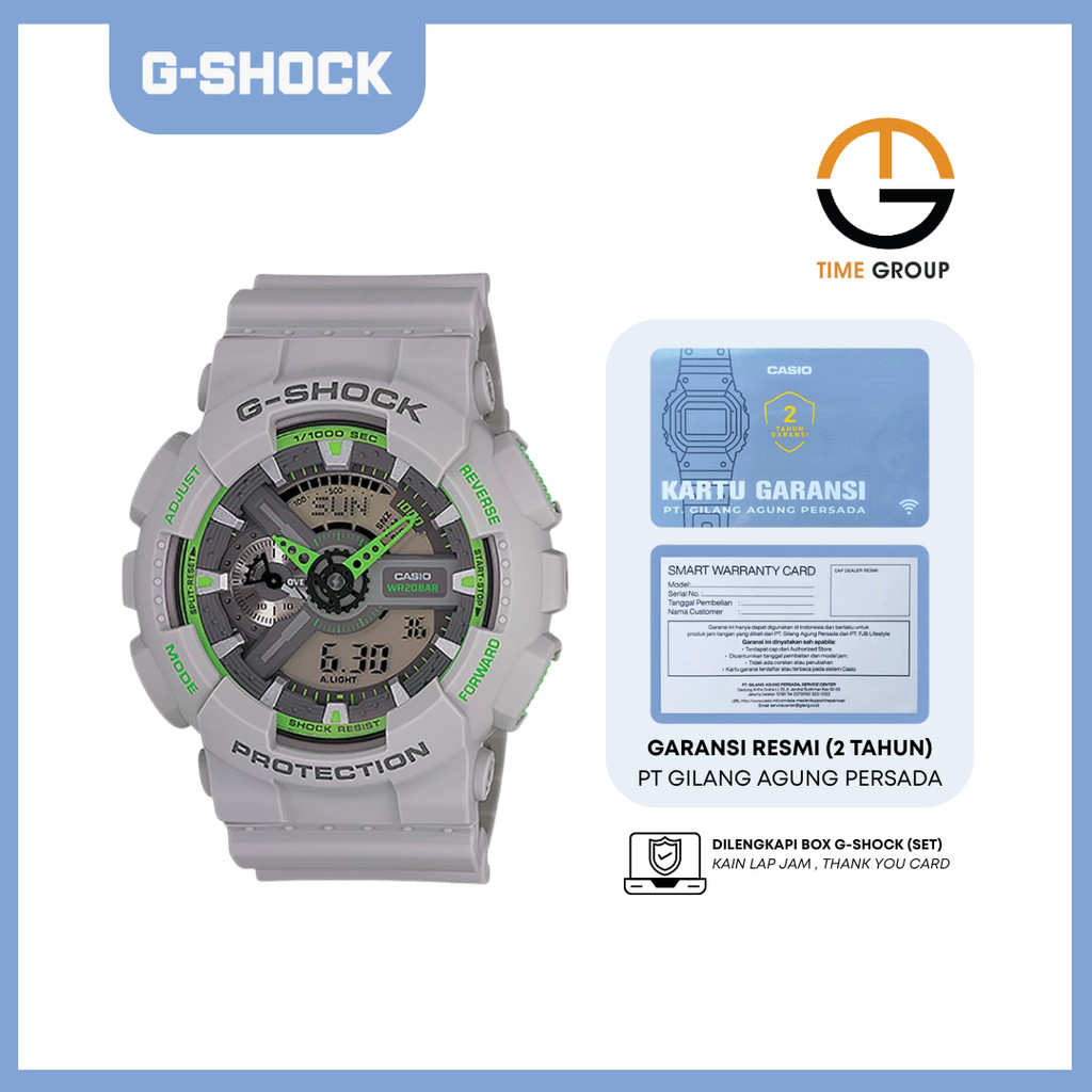 JAM TANGAN PRIA CASIO SPORT G-SHOCK GA110TS-8A3 GA-110TS-8A3 DIGITAL ANALOG RESIN STRAP