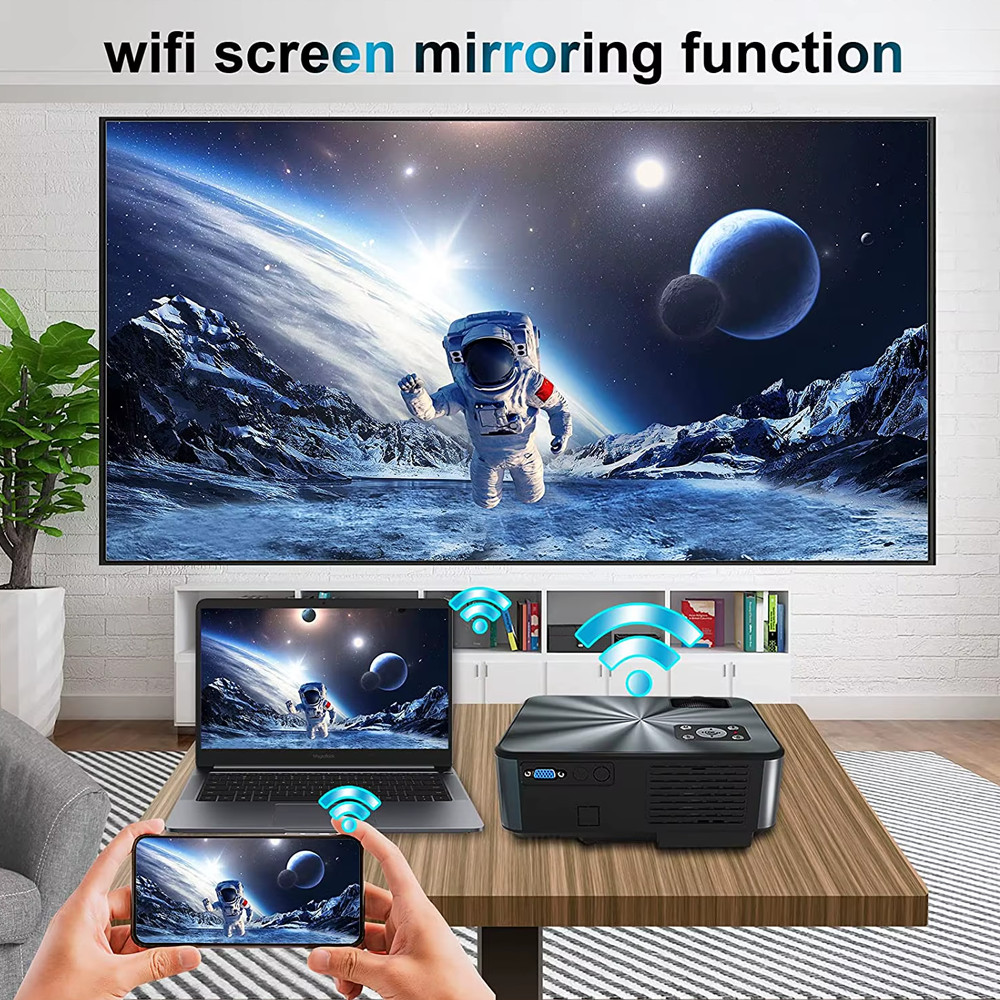 Proyektor Cheerlux C9 3200 Lumens Full HD 1080P Cheerlux C9 Wifi Cheerlux C9 Android Proyektor Mini