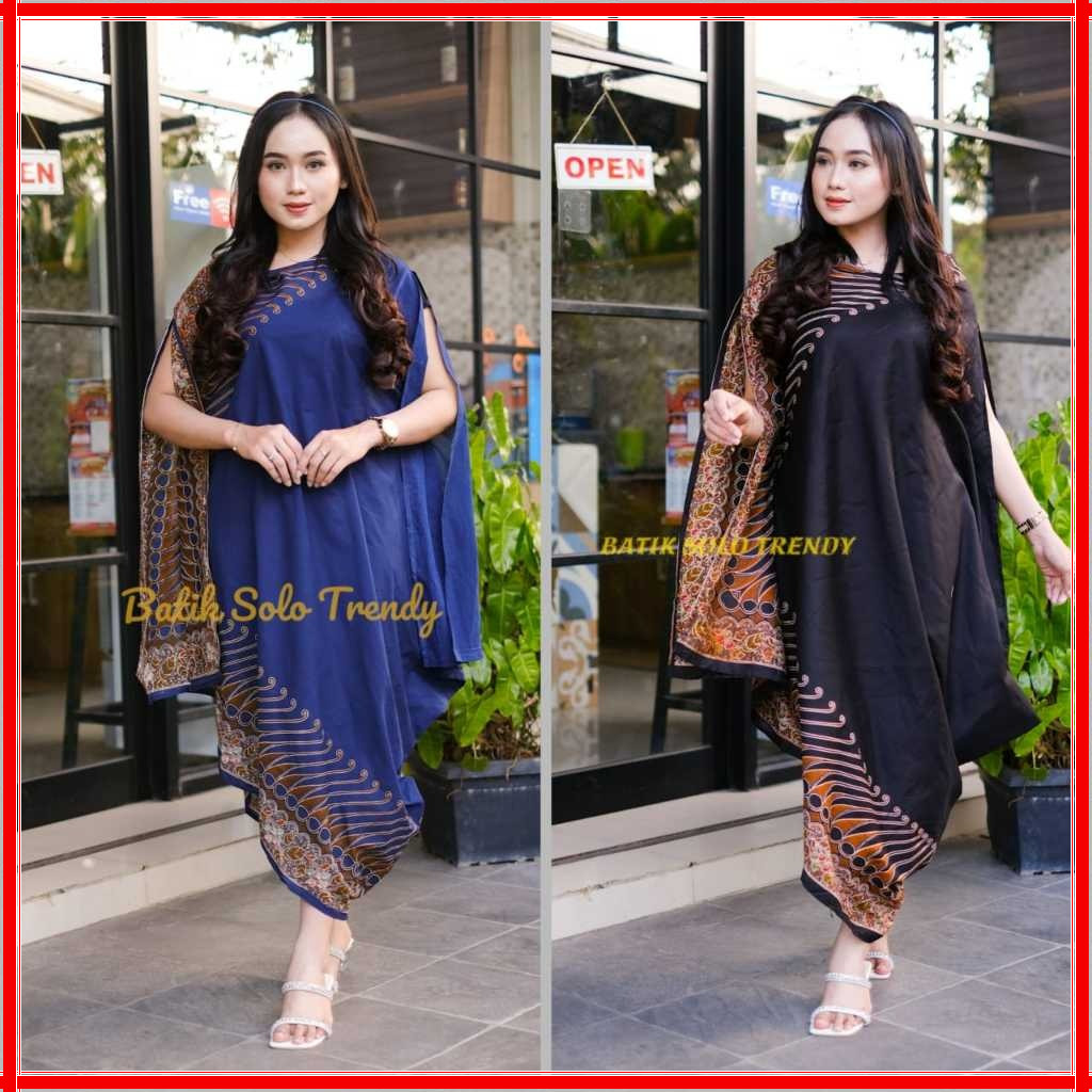 DISKON Kaftan Batik Kalesha Batik Paris Solo ORI / KAFTAN ASIMETRIS BAHAN PARIS PREMIUM