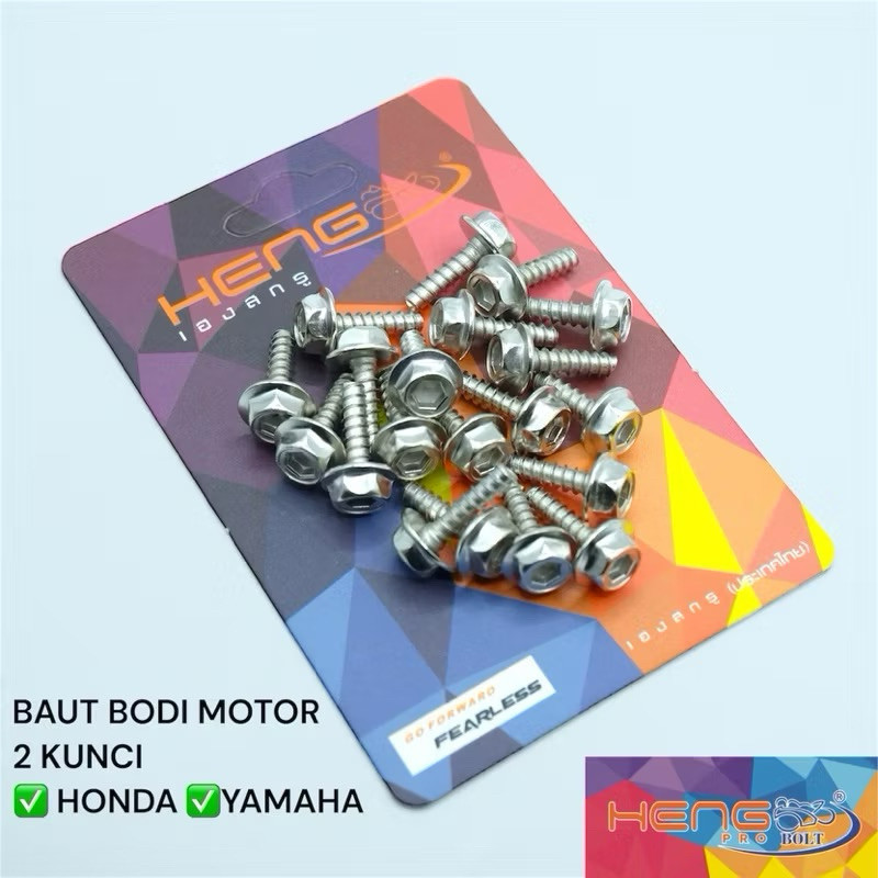 JQR_VARIASI 1PACK ISI 20 BAUT PROBOLT BODY CHROME HONDA YAMAHA BEAT VARIO SCOOPY PCX NMAX MIO FINO X