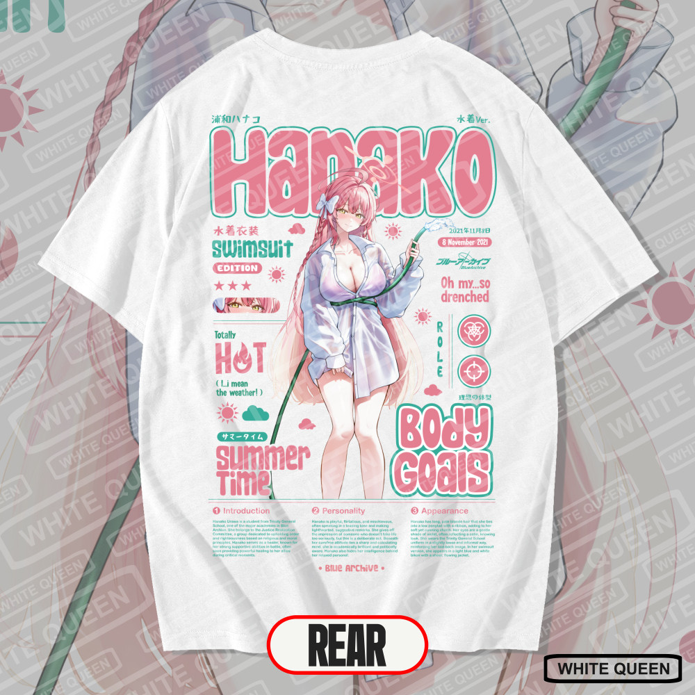 KAOS URAWA HANAKO SWIMSUIT - KAOS DISTRO PRIA & WANITA KAOS ANIME & GAME BLUE ARCHIVE HANAKO URAWA S