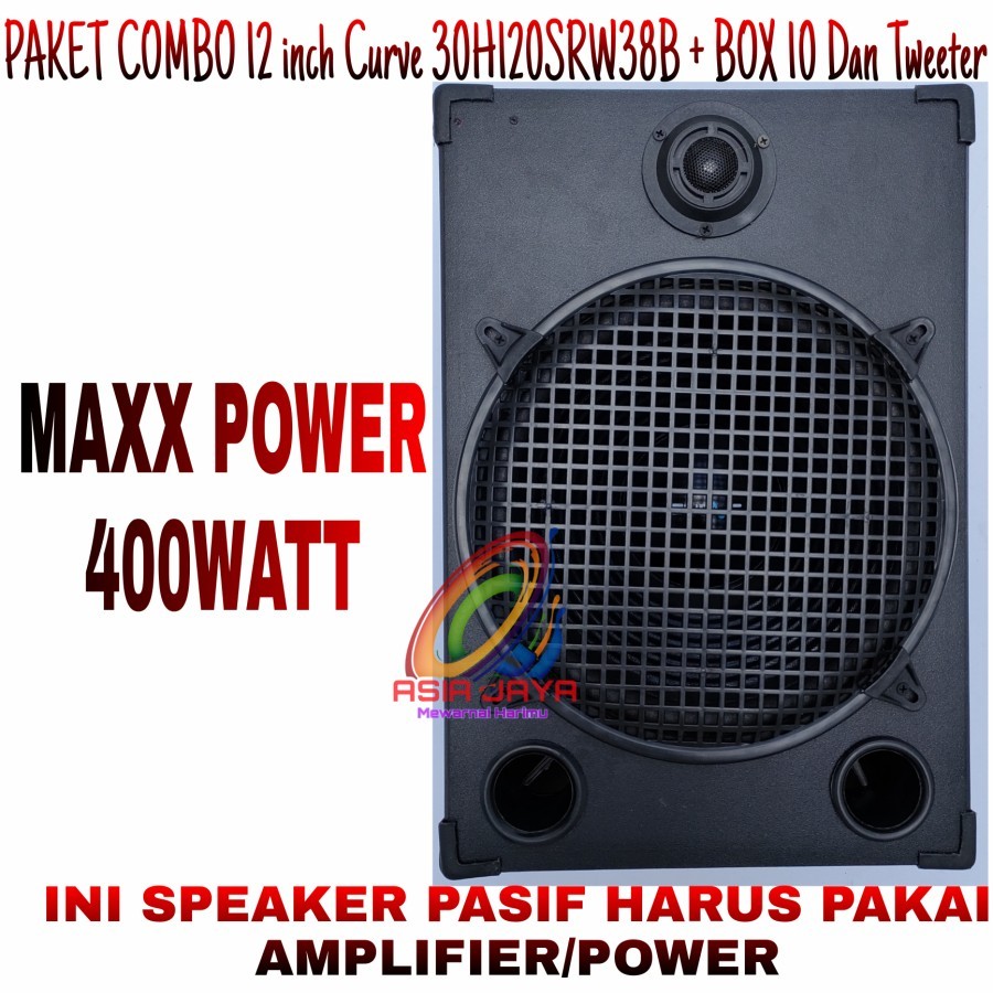 PAKET COMBO Speaker 12 Inch Woofer Curve 12 38B + Box 12 + Siku + Cobra