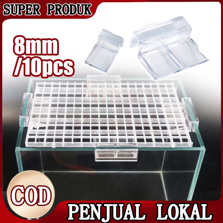 Bracket Penahan Tutup Aquarium 10pcs Akrilik Clip untuk Akuarium 8mm 10mm dengan Sistem Pemasangan M