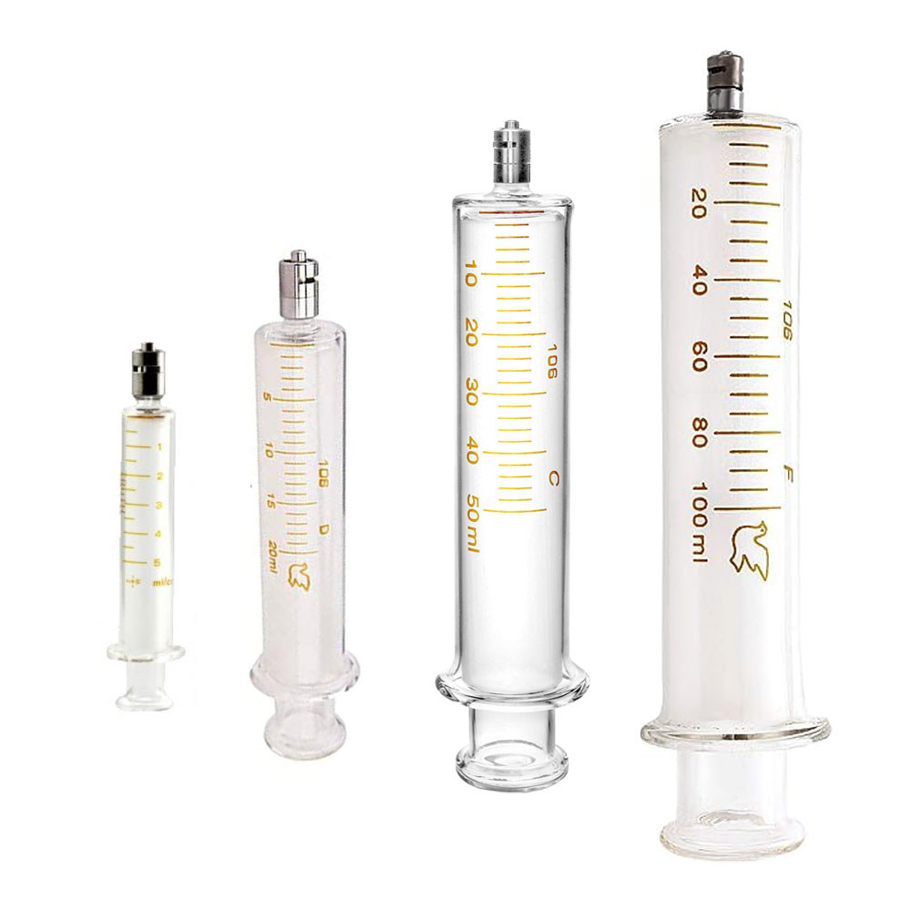 AQUAPURE O3 Resistant 5ml 10ml 20ml 50ml 100ml Ozone Luer Lock Glass Syringe