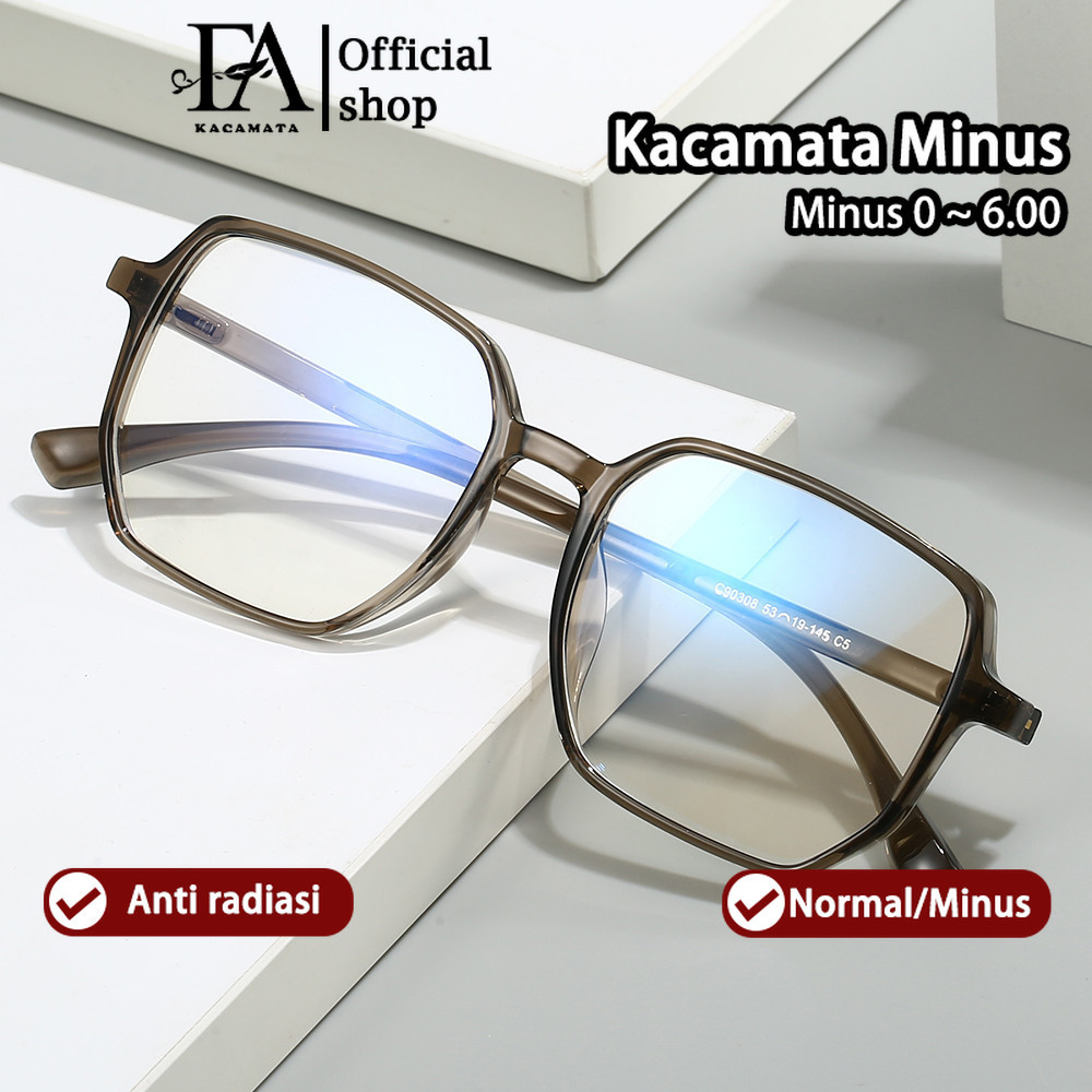 Kacamata Baca Plus Wanita Pria Besar Frame Fashion Anti Radiasi Blueray Kaca Mata Optik 90308