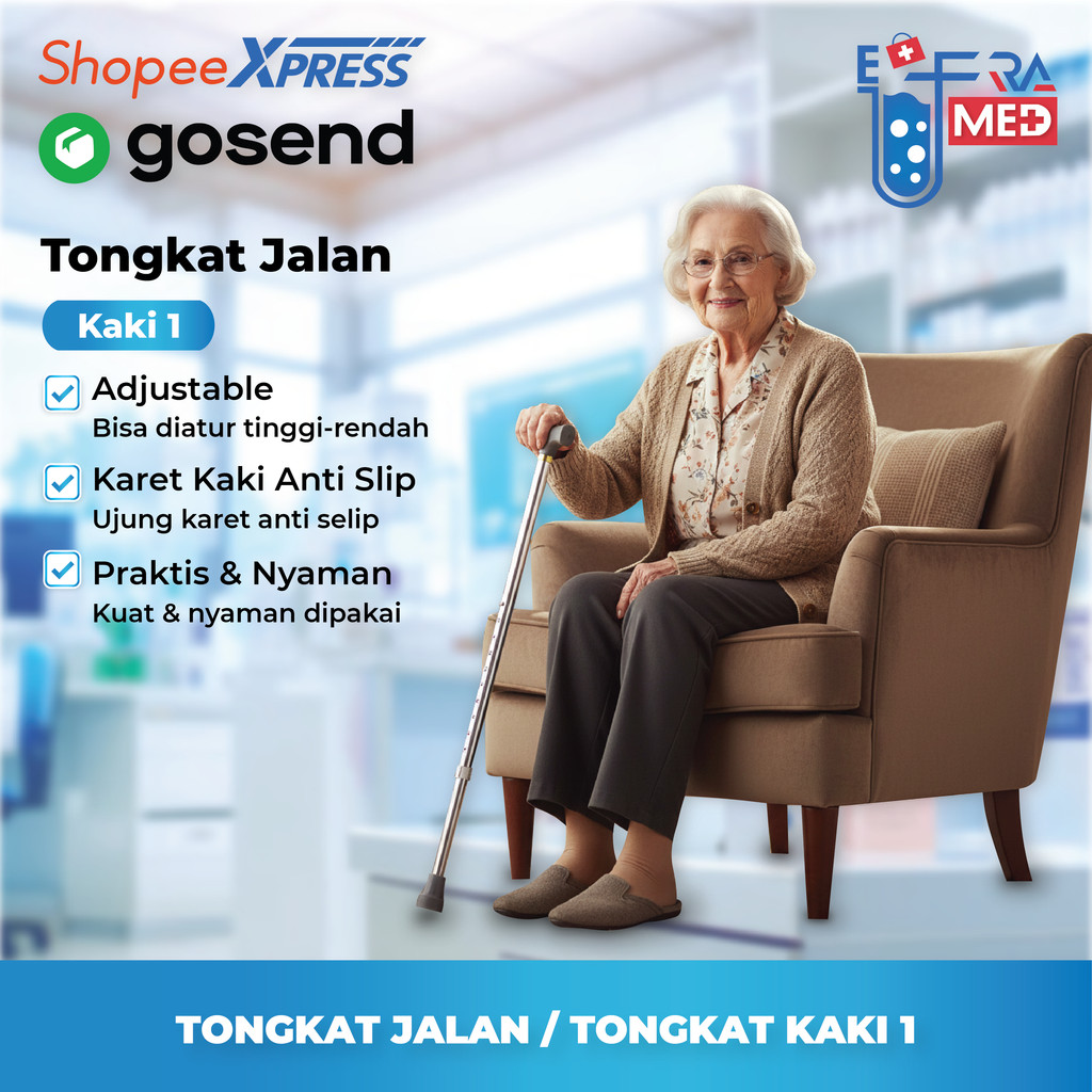 Tongkat Lurus / Alat Bantu Jalan Kaki 1 / Tongkat Kaki 1