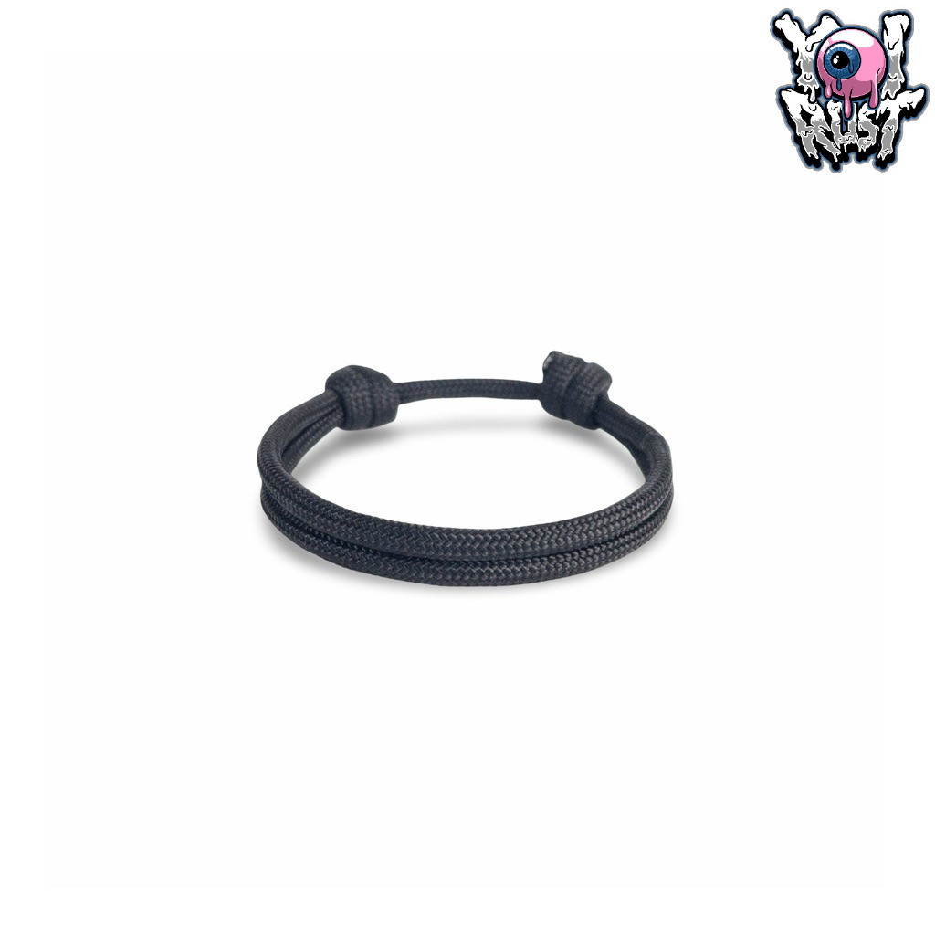 YOiRust Gelang Polos Tali Paracord 4MM Gelang Couple Hitam Simple